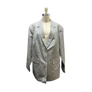 Lane Bryant Woven Tan Metallic Blazer Jacket Linen Cotton Women’s Plus SZ 20